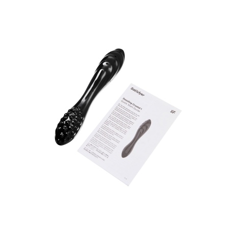 Satisfyer Dazziling Crystal - стеклянный фаллоимитатор с рельефом